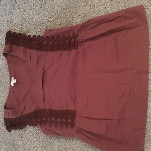 Anthropologie Burgundy Tank by Odille Size 12 Linen Blend